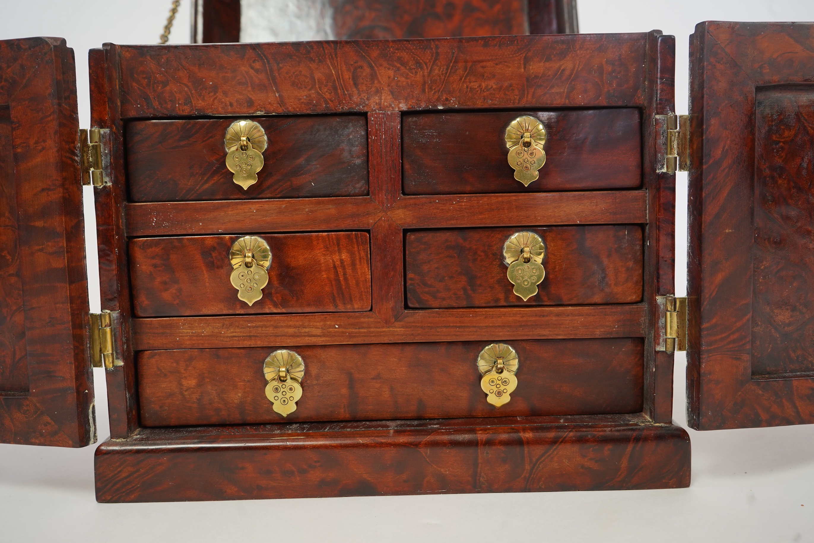 A Chinese burrwood scholar's cabinet, 19th century